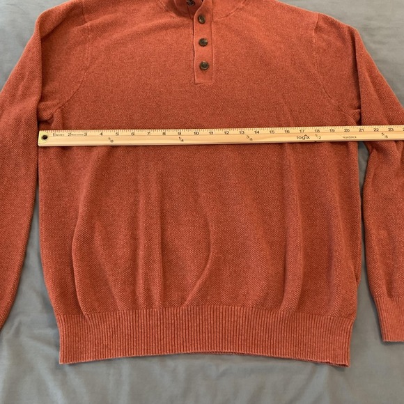 Brooks Brothers Sweaters Lot Of 2 Mens Large Gray Orange Cotton Cashmere Henley - Picture 7 of 12